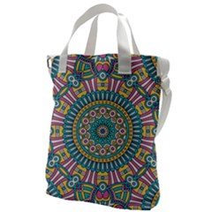 Mandala 01 Canvas Messenger Bag by zappwaits