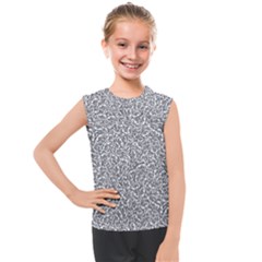 Black And White Hello Text Motif Random Pattern Kids  Mesh Tank Top by dflcprintsclothing