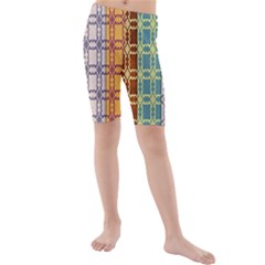 Grungy Vintage Patterns Kids  Mid Length Swim Shorts by artworkshop