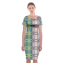 Grungy Vintage Patterns Classic Short Sleeve Midi Dress by artworkshop