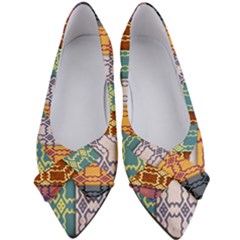 Grungy Vintage Patterns Women s Bow Heels by artworkshop
