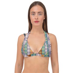 Grungy Vintage Patterns Double Strap Halter Bikini Top by artworkshop