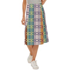 Grungy Vintage Patterns Midi Panel Skirt by artworkshop