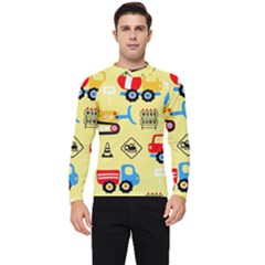 Seamless-pattern-vector-industrial-vehicle-cartoon Men s Long Sleeve Rash Guard by Jancukart