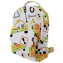 Seamless-pattern-vector-illustration-vehicles-cartoon Flap Pocket Backpack (Small) View1