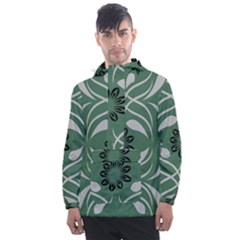 Folk Flowers Print Floral Pattern Ethnic Art Men s Front Pocket Pullover Windbreaker by Eskimos