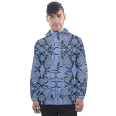 Folk Flowers Print Floral Pattern Ethnic Art Men s Front Pocket Pullover Windbreaker by Eskimos