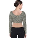 Intricate Ornate Pattern Velvet Long Sleeve Crop Top View2