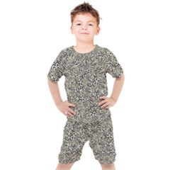 Intricate Ornate Pattern Kids  Tee And Shorts Set by dflcprintsclothing