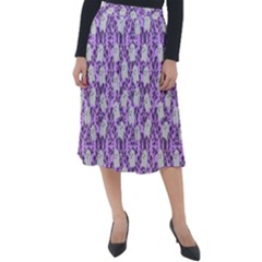 Purple Ghost Classic Velour Midi Skirt  by NerdySparkleGoth