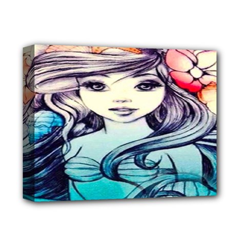 Beautifull Ariel Little Mermaid  Painting Deluxe Canvas 14  X 11  (stretched)