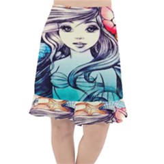 Beautifull Ariel Little Mermaid  Painting Fishtail Chiffon Skirt by artworkshop