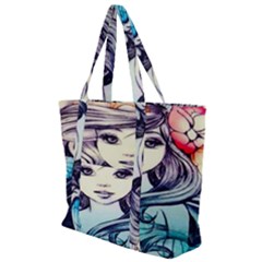 Beautifull Ariel Little Mermaid  Painting Zip Up Canvas Bag by artworkshop