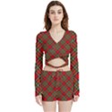 Royal Stewart Tartan Velvet Wrap Crop Top and Shorts Set View1