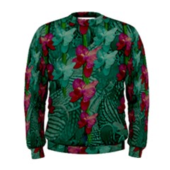 Rare Excotic Forest Of Wild Orchids Vines Blooming In The Calm Men s Sweatshirt by pepitasart
