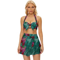 Rare Excotic Forest Of Wild Orchids Vines Blooming In The Calm Vintage Style Bikini Top And Skirt Set  by pepitasart