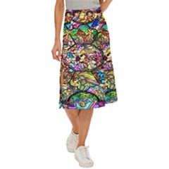 Character Disney Stained Midi Panel Skirt by artworkshop