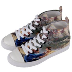 Beauty And The Beast Castle Women s Mid-top Canvas Sneakers by artworkshop