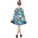 Browning Deer Glitter Galaxy Kids  Quarter Sleeve Shirt Dress View2