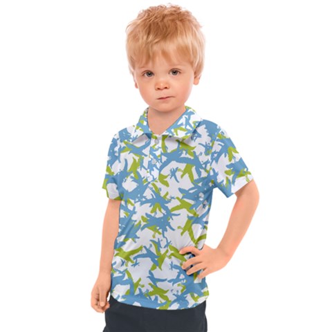 Birds Silhouette Motif Random Pattern Kids  Polo Tee by dflcprintsclothing