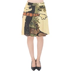 Calvin And Hobbes Velvet High Waist Skirt by artworkshop