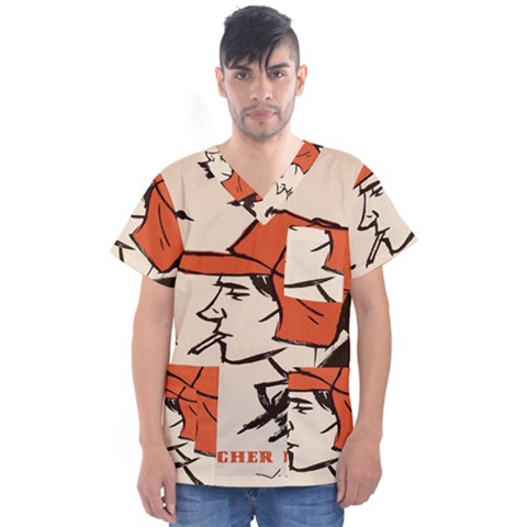Catcher In The Rye Men s V-neck Scrub Top by artworkshop