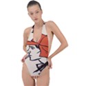 Catcher In The Rye Backless Halter One Piece Swimsuit View1