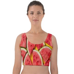 Watermelon Velvet Crop Top by artworkshop