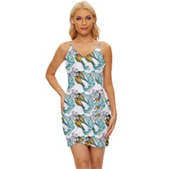 Birds Wrap Tie Front Dress by Sparkle