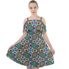 Digitalart Cut Out Shoulders Chiffon Dress by Sparkle