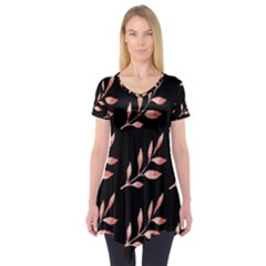 Spring Leafs Short Sleeve Tunic  by Sparkle