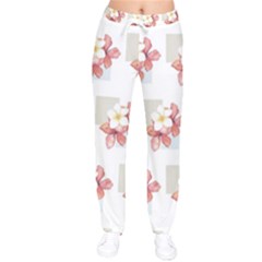 Floral Women Velvet Drawstring Pants by Sparkle