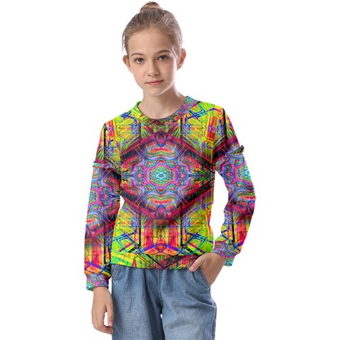 Blast Off Kids  Long Sleeve Tee With Frill  by Thespacecampers