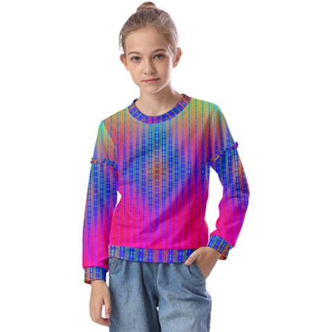 Intoxicating Rainbows Kids  Long Sleeve Tee With Frill  by Thespacecampers