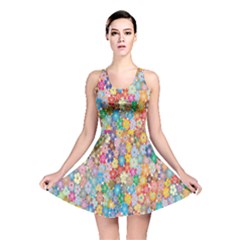 Floral Flowers Reversible Skater Dress by artworkshop