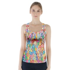 Floral Flowers Racer Back Sports Top by artworkshop