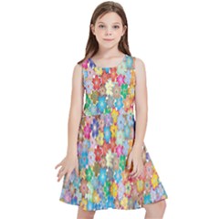 Floral Flowers Kids  Skater Dress by artworkshop