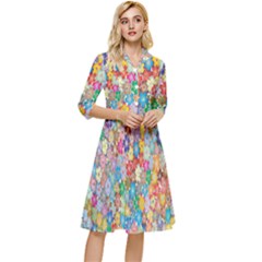 Floral Flowers Classy Knee Length Dress by artworkshop