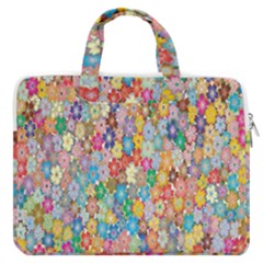 Floral Flowers Macbook Pro 16  Double Pocket Laptop Bag  by artworkshop