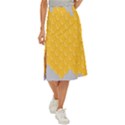 Hexagons Yellow Honeycomb Hive Bee Hive Pattern Midi Panel Skirt View1