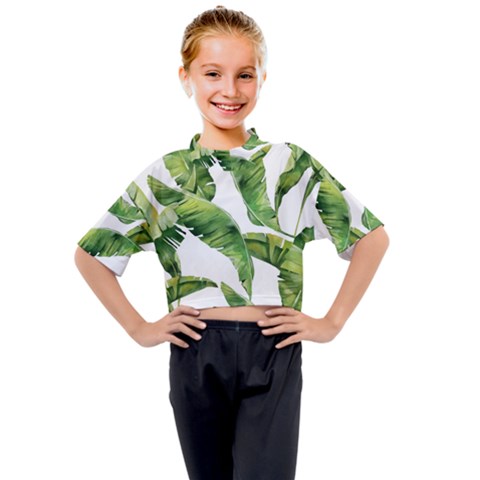 Sheets Tropical Plant Palm Summer Exotic Kids Mock Neck Tee by artworkshop