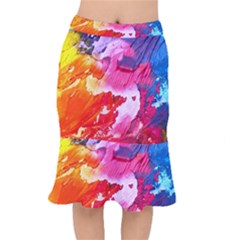 Colorful Painting Short Mermaid Skirt by artworkshop