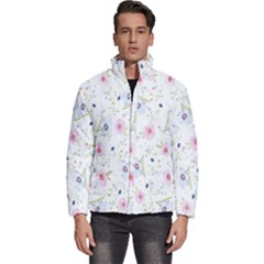 Pattern Flowers Men s Puffer Bubble Jacket Coat by artworkshop