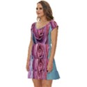 Rose Flower Love Romance Beautiful Short Sleeve Tiered Mini Dress View2