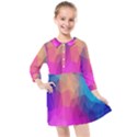 Triangles Polygon Color Kids  Quarter Sleeve Shirt Dress View1