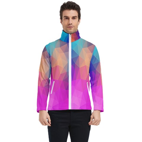 Triangles Polygon Color Men s Bomber Jacket by artworkshop