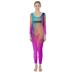 Triangles Polygon Color Long Sleeve Catsuit by artworkshop