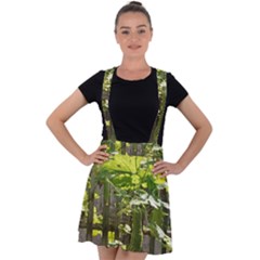 Bitter Melon Velvet Suspender Skater Skirt by artworkshop