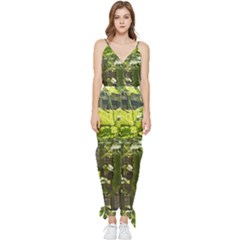 Bitter Melon Sleeveless Tie Ankle Chiffon Jumpsuit by artworkshop