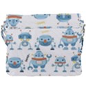 Seamless pattern with funny robot cartoon Buckle Messenger Bag View3